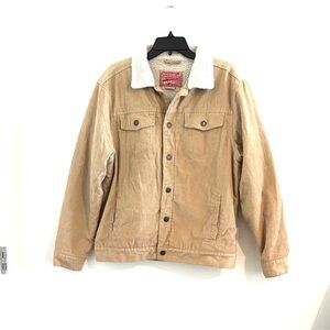 Trademark Size S Brooklyn Clothing Men's Tan Sherpa-Lined Corduroy Jacket